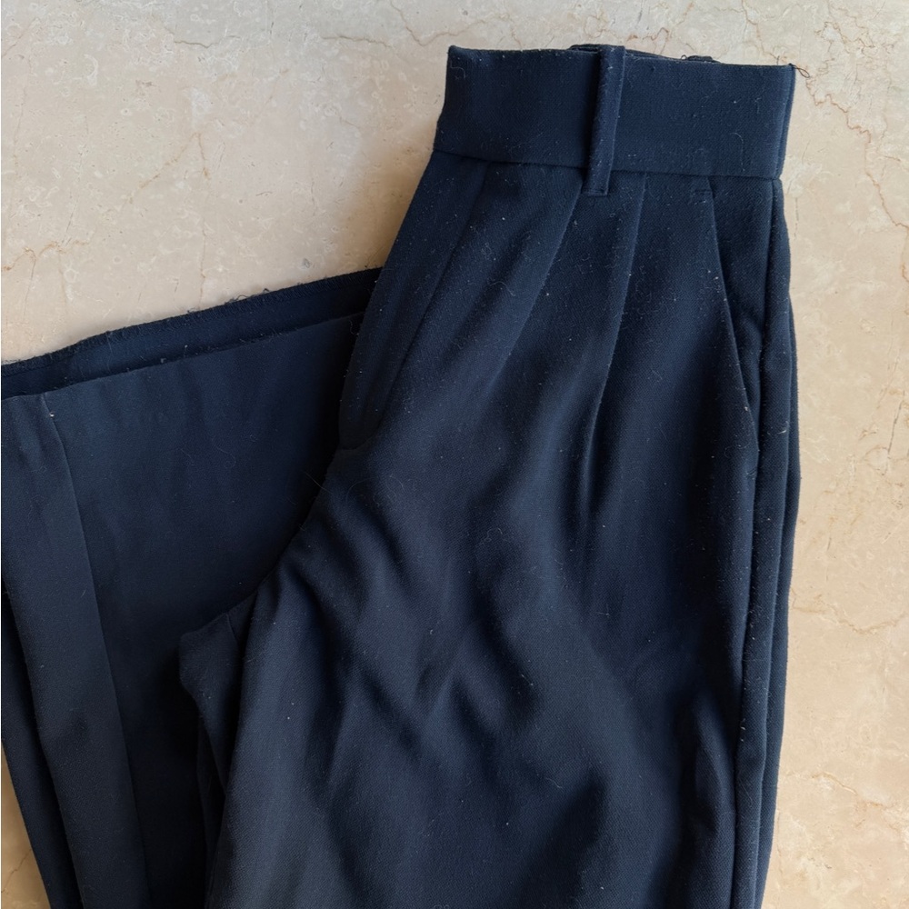 Abercrombie & Fitch Navy Wide-Leg Trousers - Picture 4 of 7